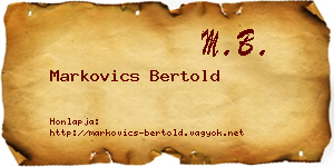 Markovics Bertold névjegykártya